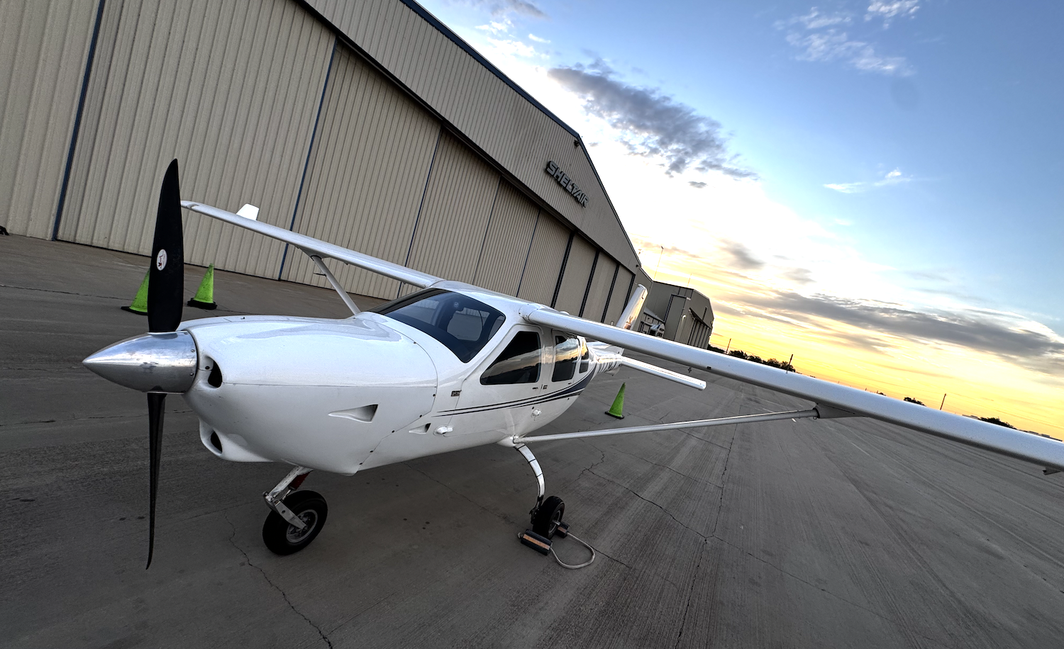 Jabiru J230-D on the ramp at Denton Enterprise